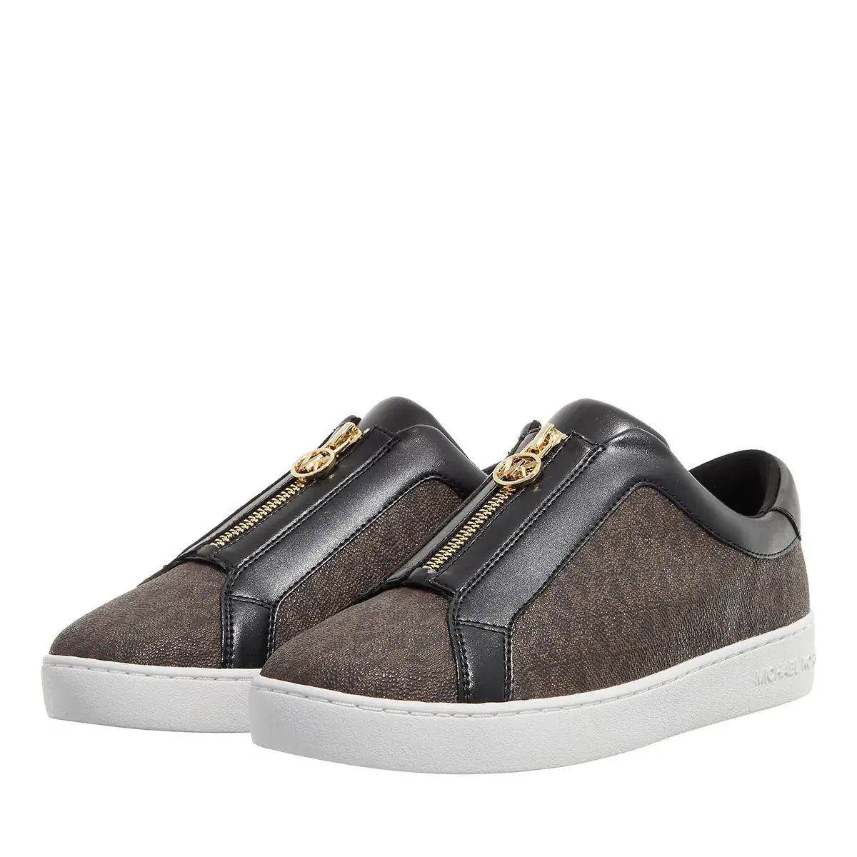 Slip-On Sneaker mit Logo-Print und Reißverschluss