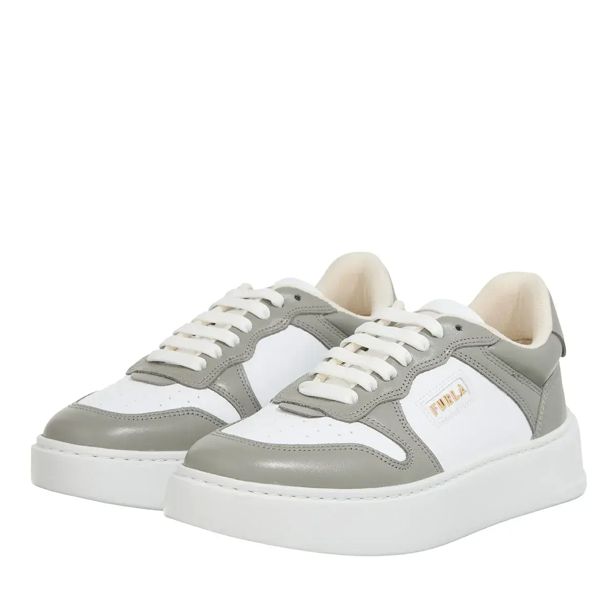 Zweifarbige Leder-Sneakers