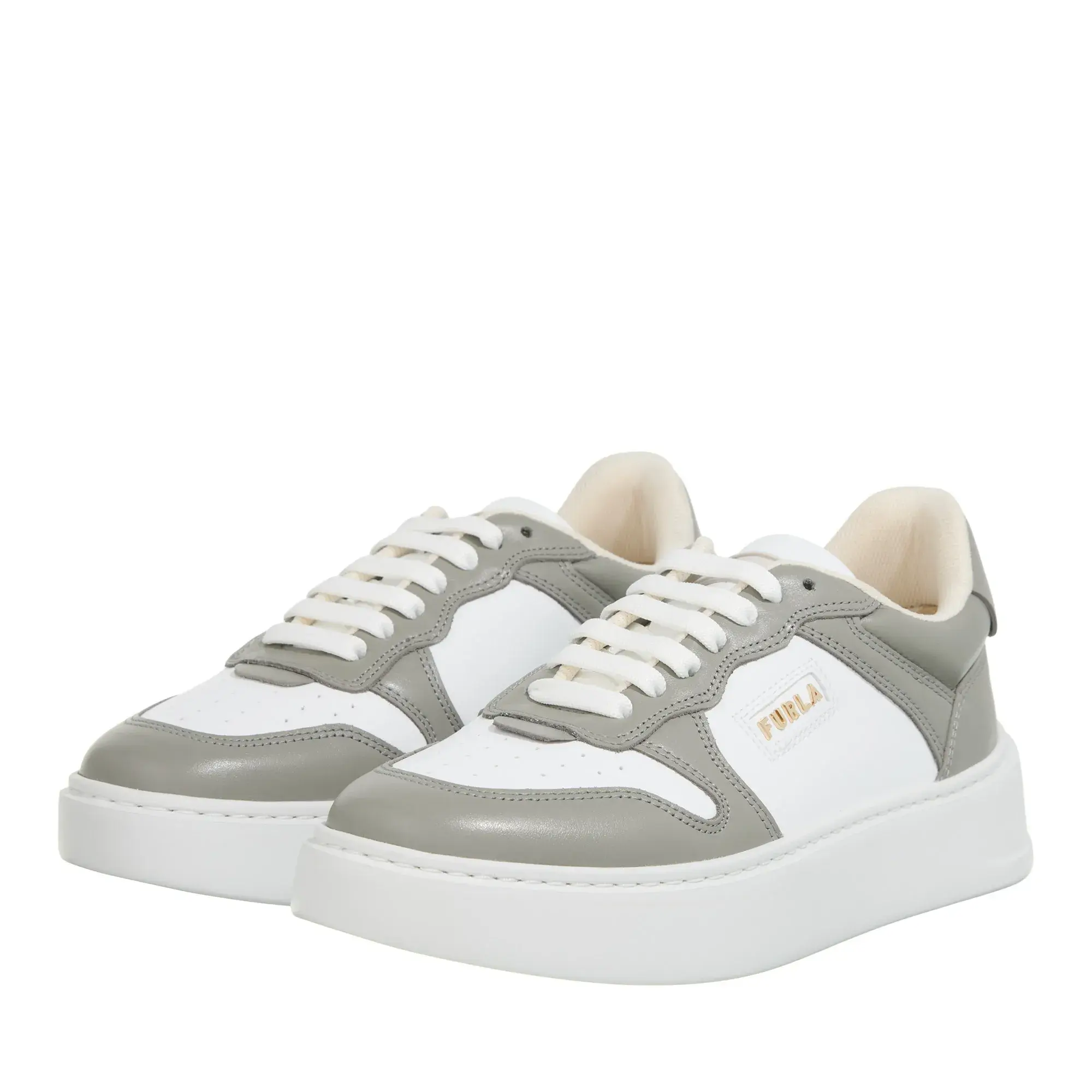 Zweifarbige Leder-Sneakers