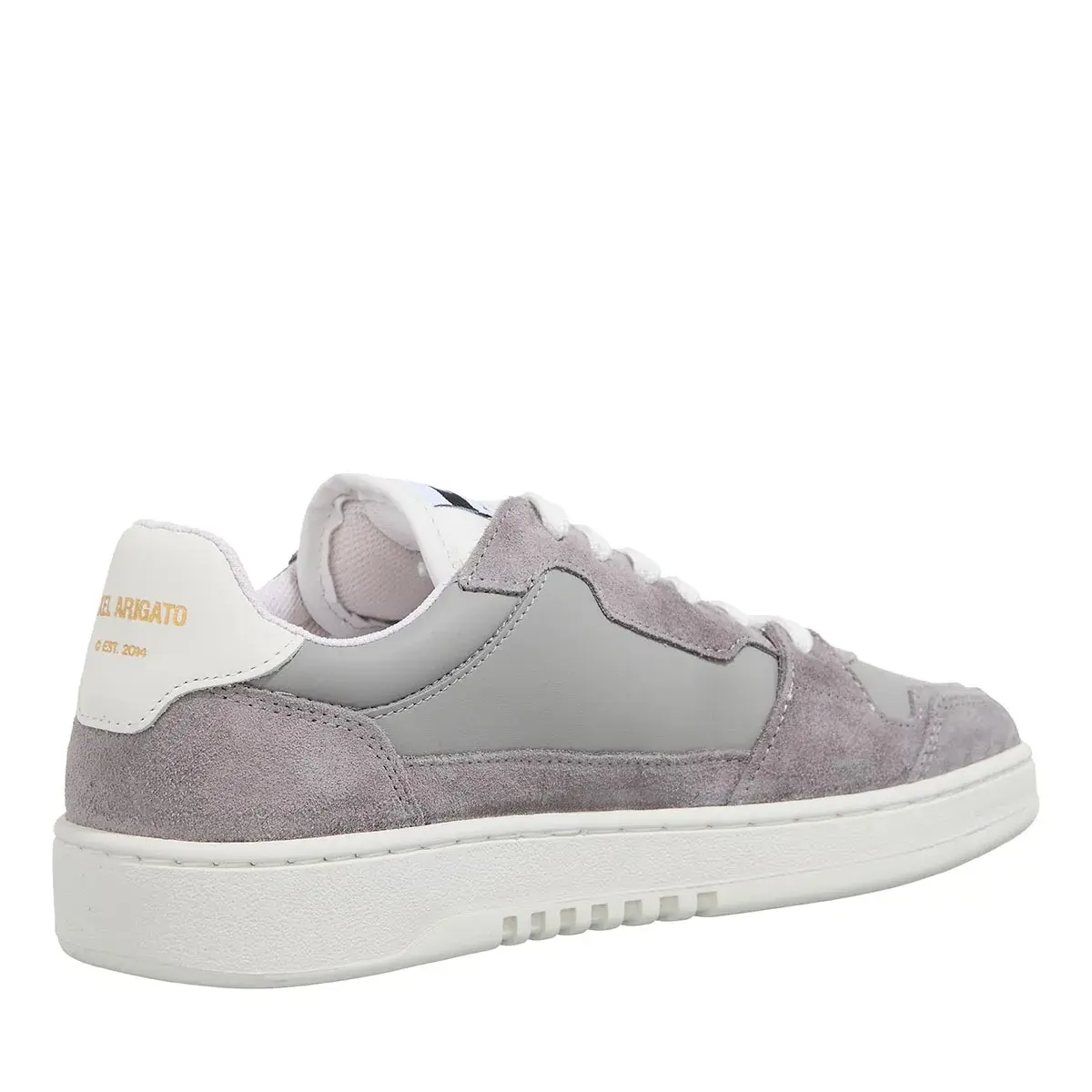 Grauer Wildleder- und Leder-Sneaker