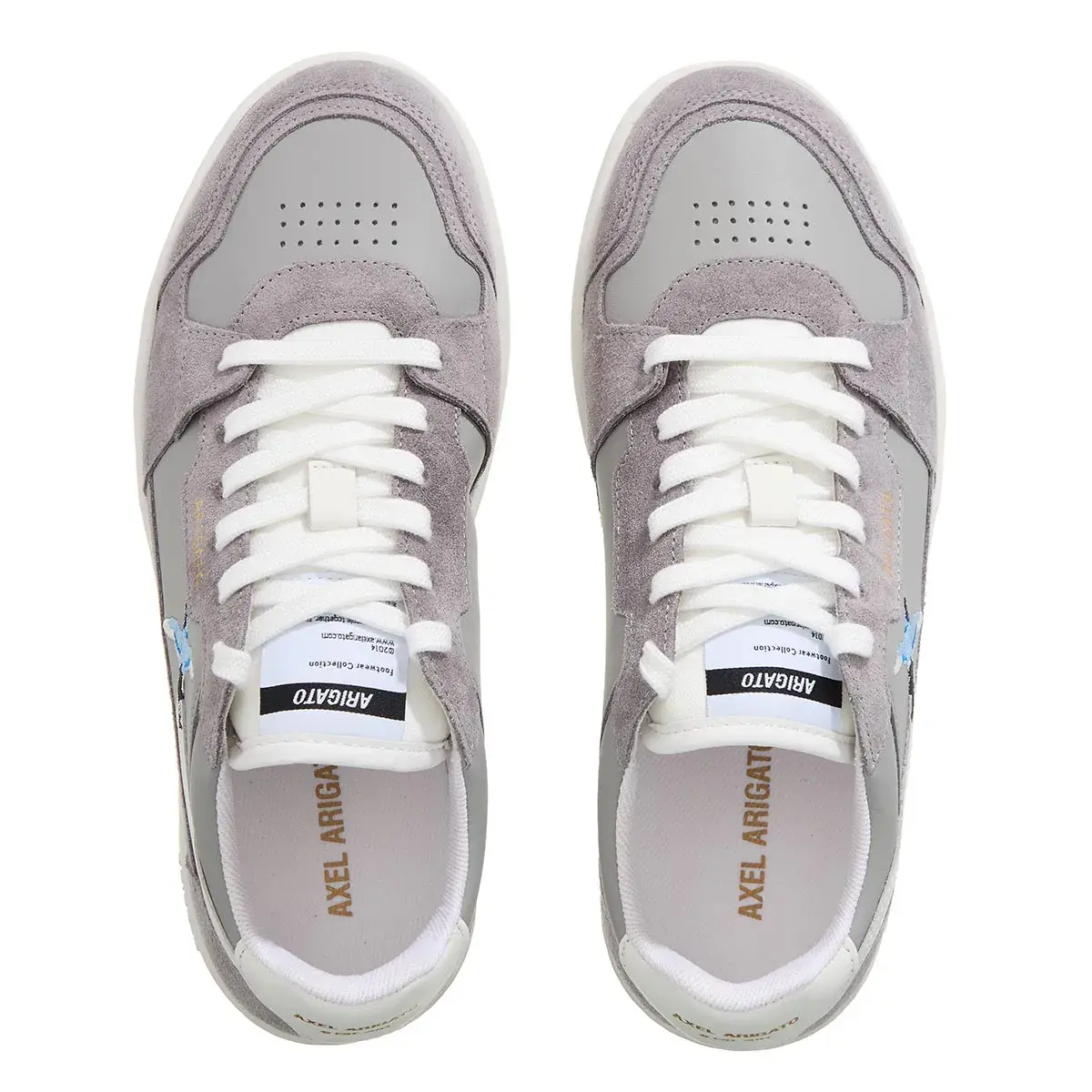 Grauer Wildleder- und Leder-Sneaker
