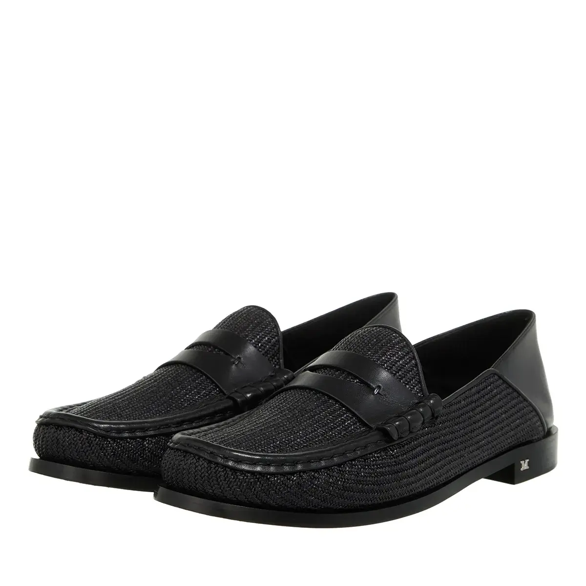Penny Loafer aus gewebtem Bast
