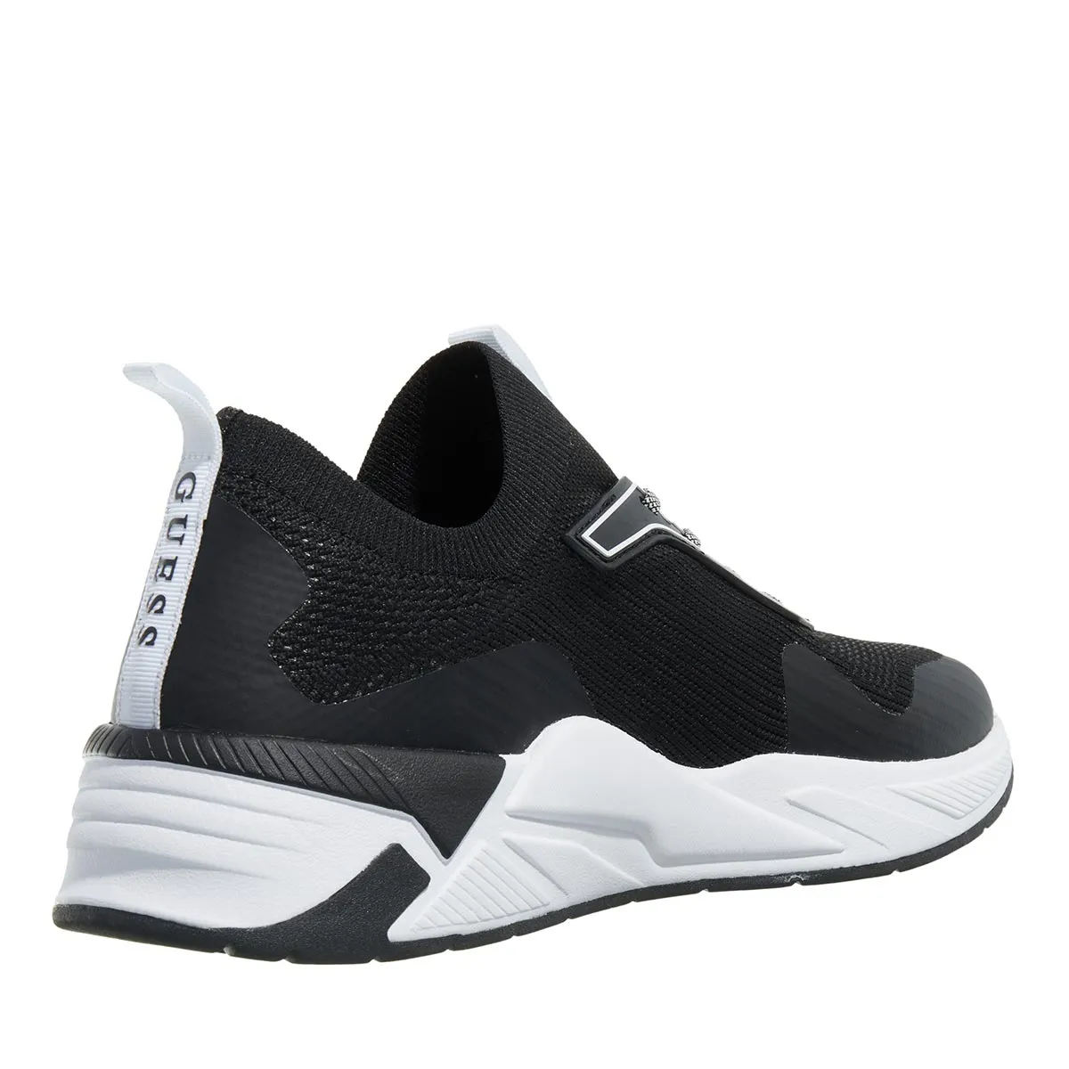 Schwarzer Strick Slip-On Sneaker