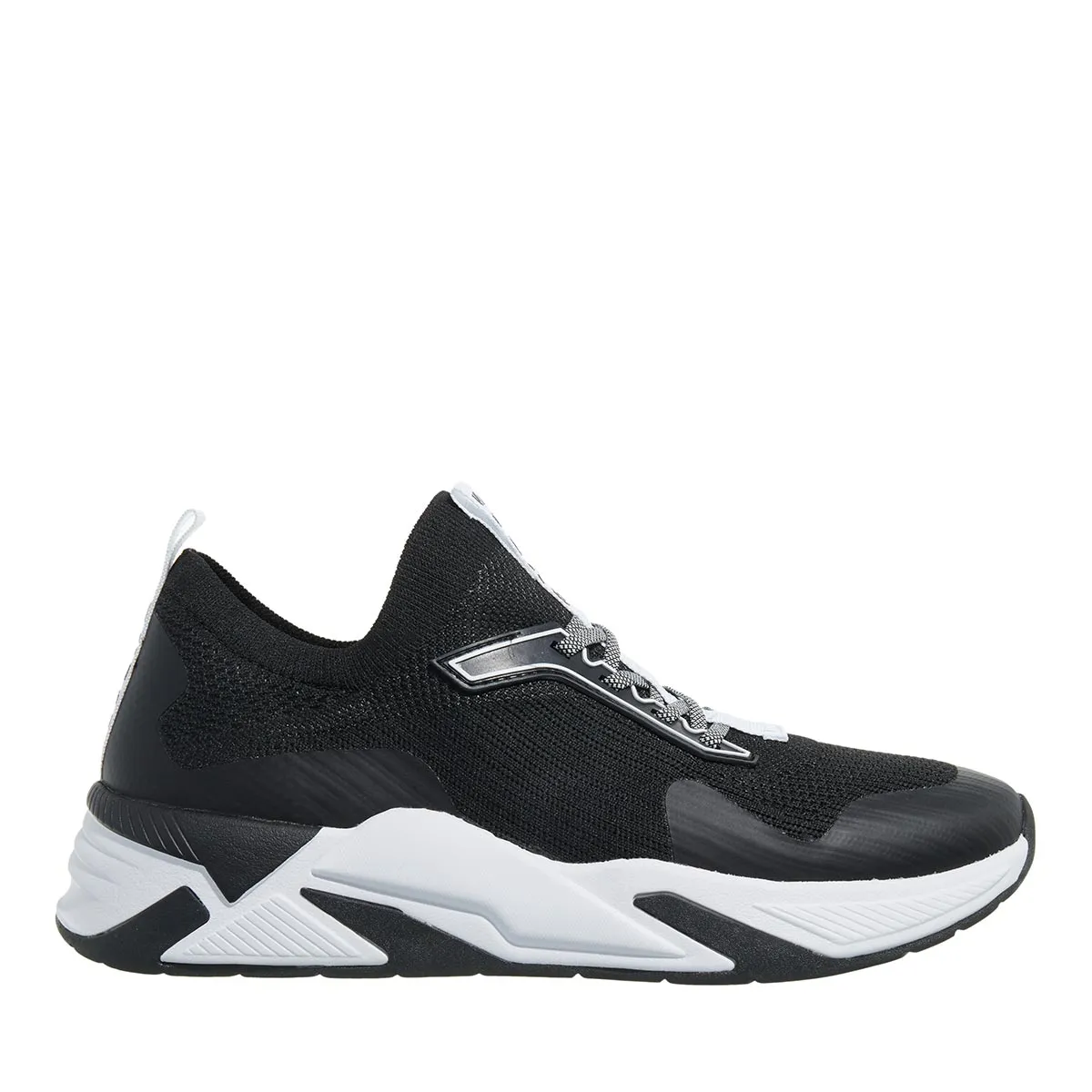 Schwarzer Strick Slip-On Sneaker