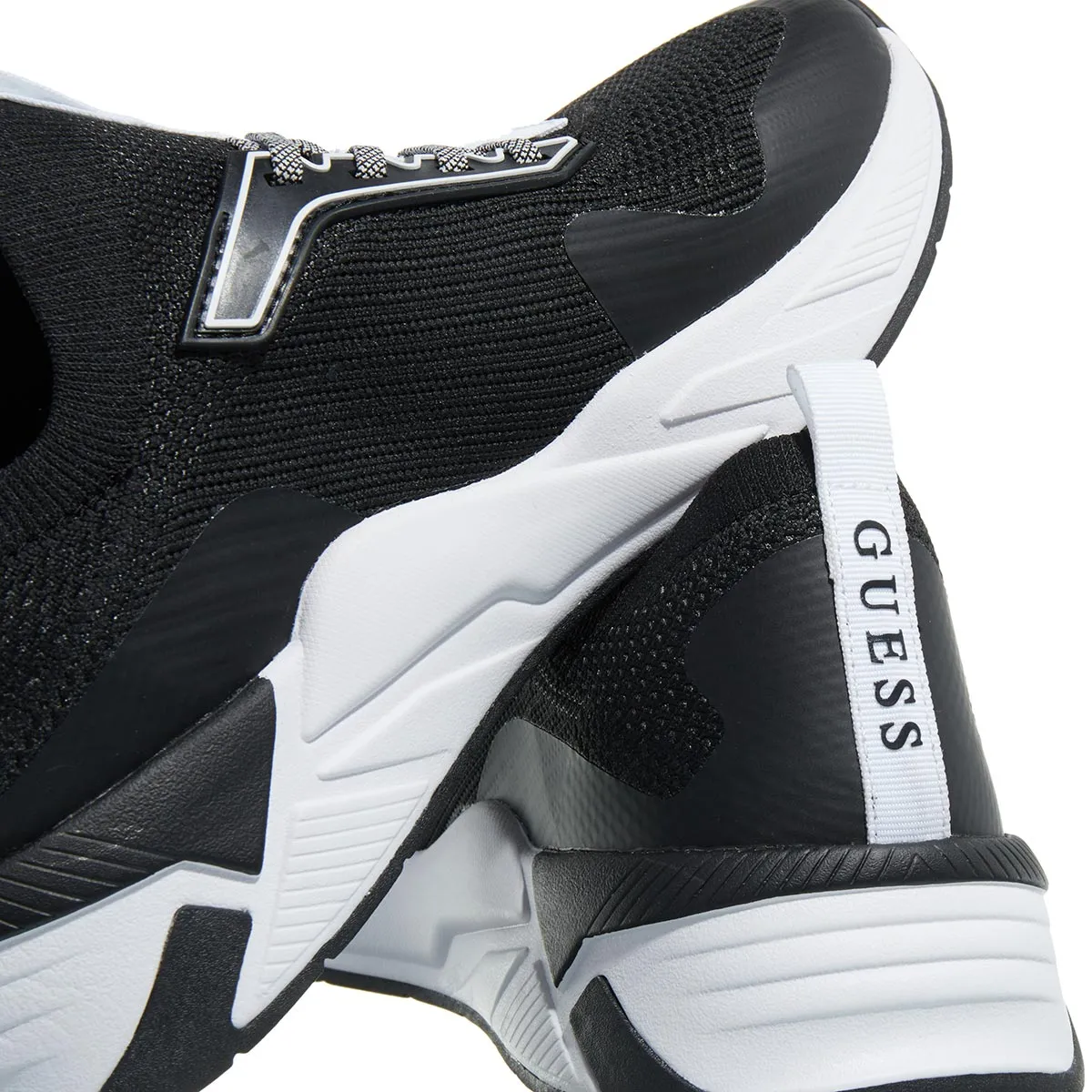 Schwarzer Strick Slip-On Sneaker