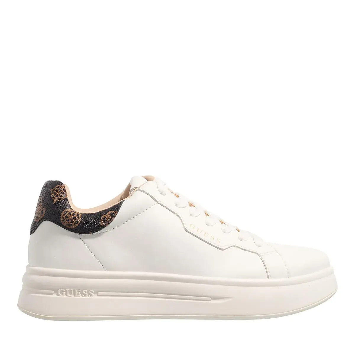 Weiße Mode-Sneakers in Lederoptik