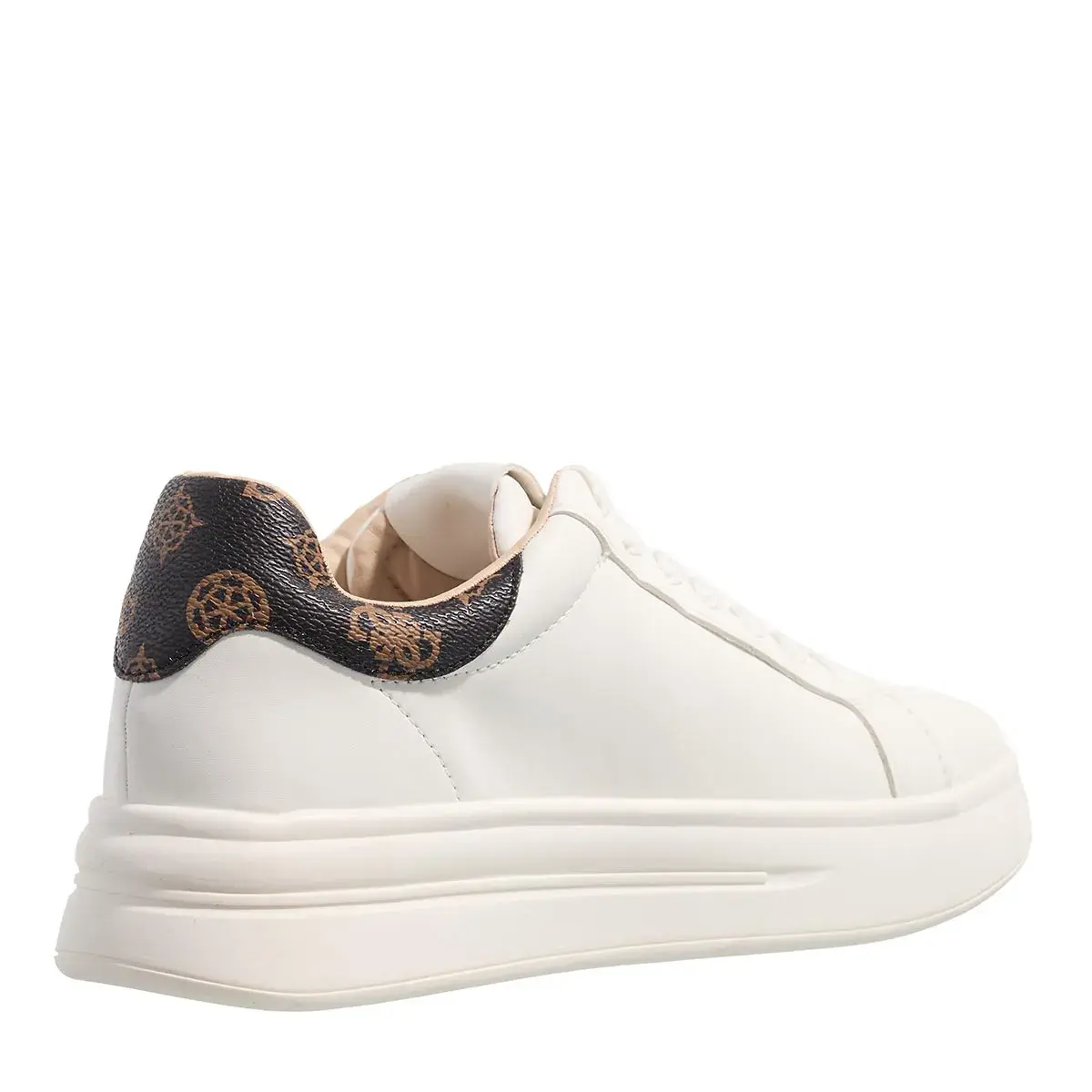 Weiße Mode-Sneakers in Lederoptik