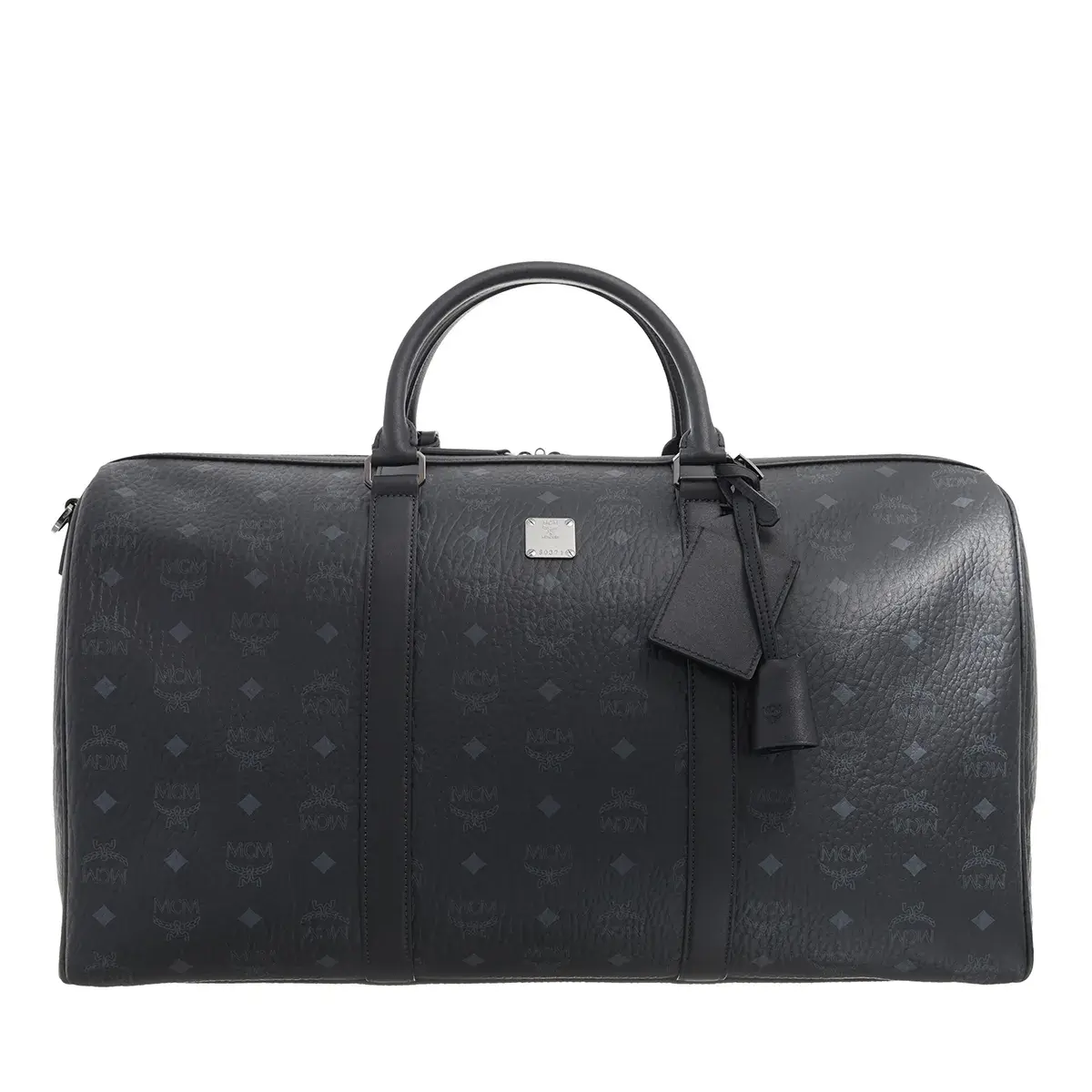 Große schwarze Weekender Reisetasche aus Leder