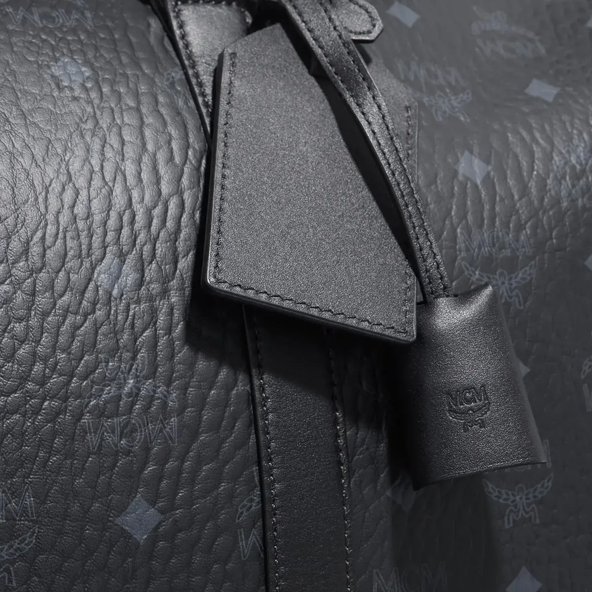 Große schwarze Weekender Reisetasche aus Leder