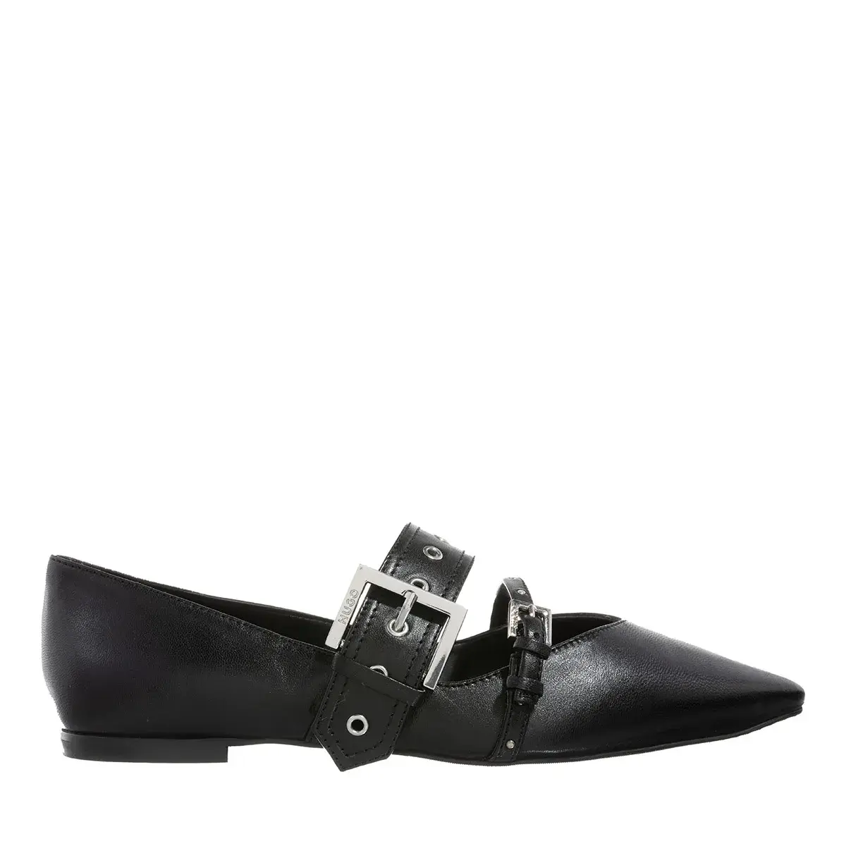 Ballerinas aus Leder mit spitzer Schnalle