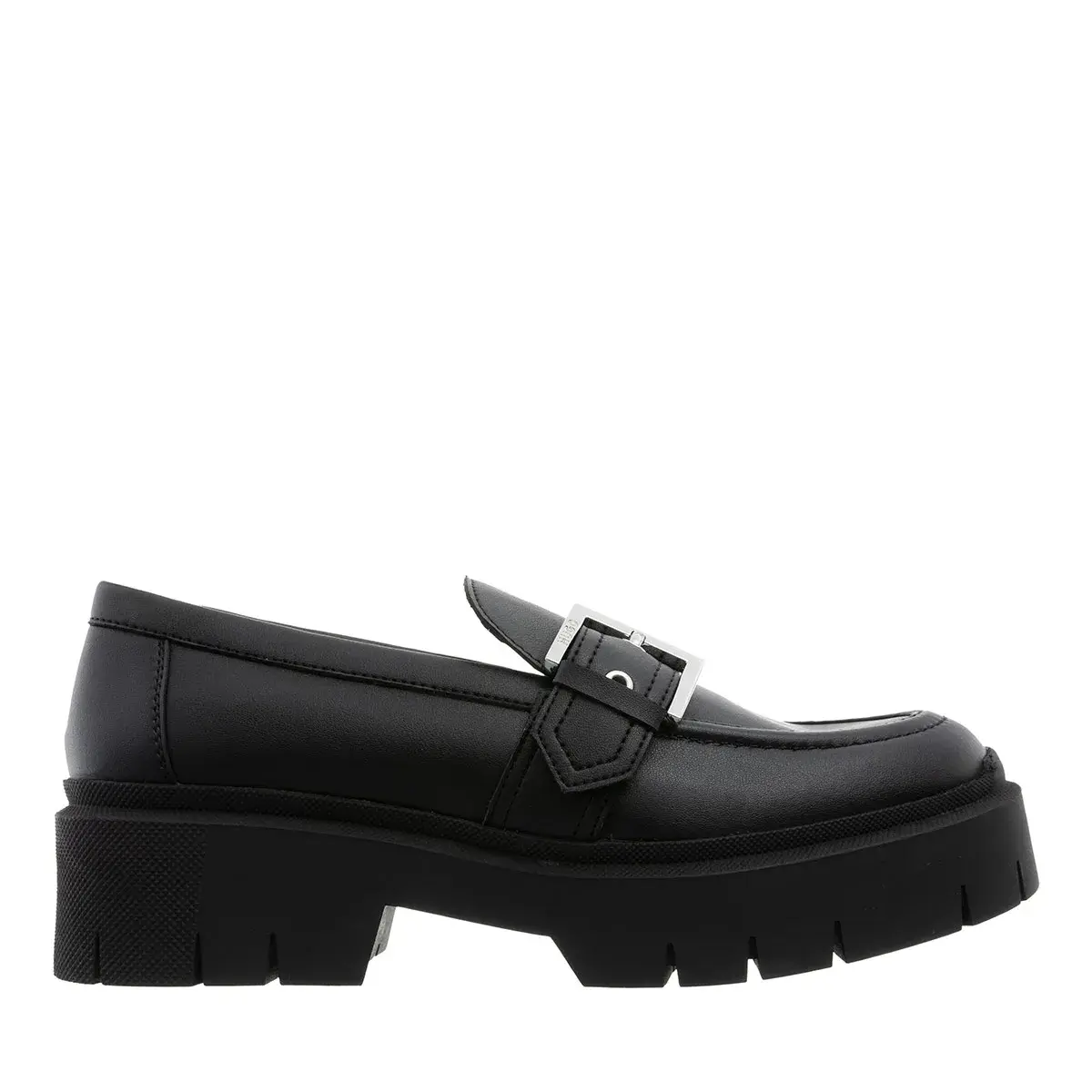 Klobiger Plateau-Loafer mit Schnalle