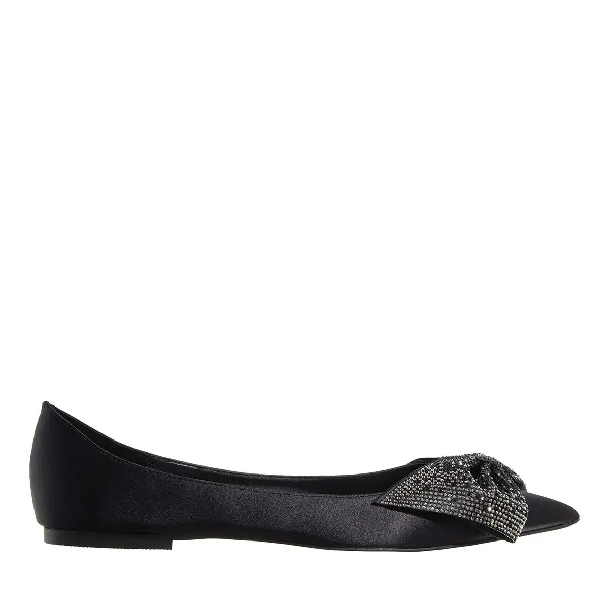 Elegante schwarze Ballerinas mit Strassschleife