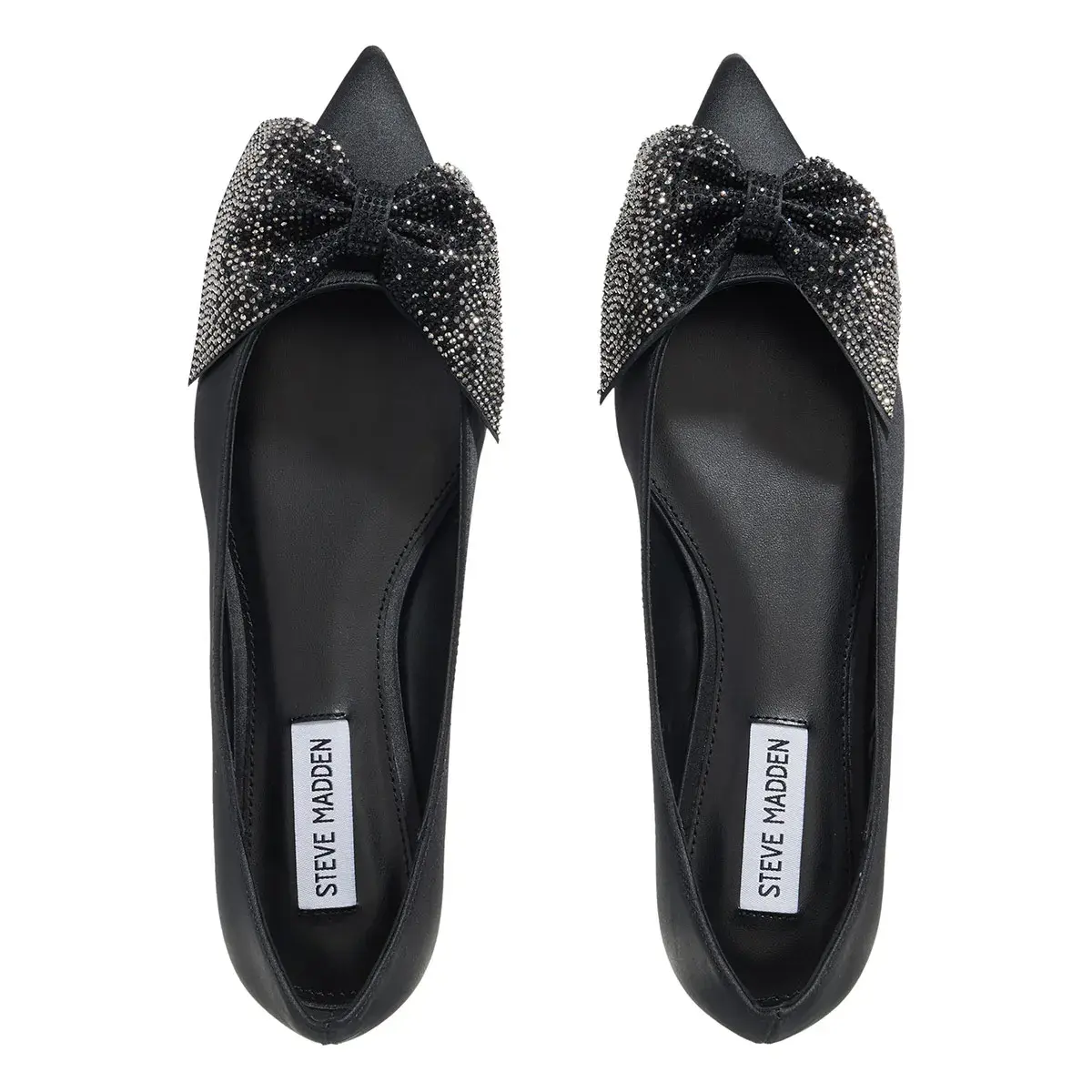 Elegante schwarze Ballerinas mit Strassschleife
