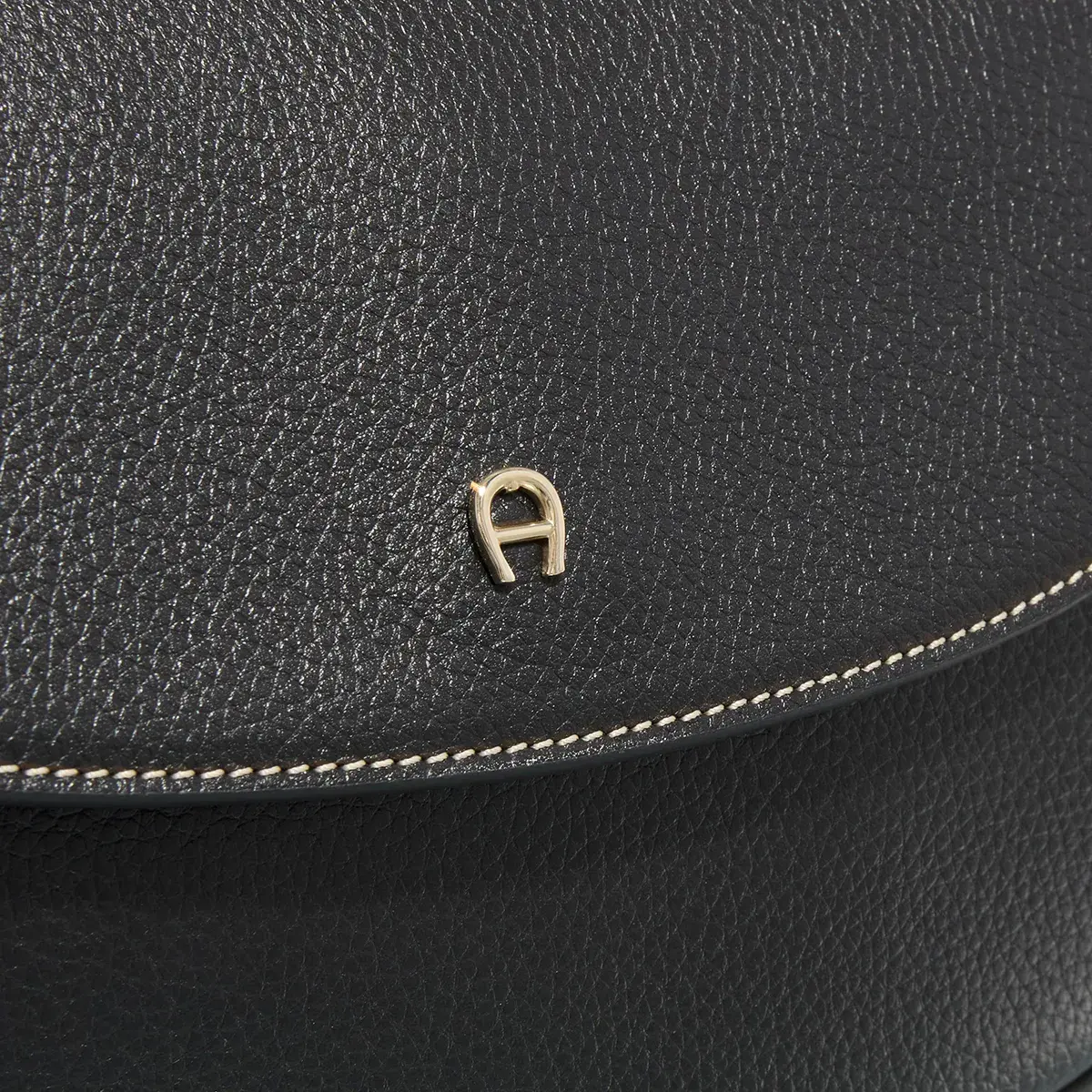 Schwarze Leder-Halbmond-Satchel-Tasche