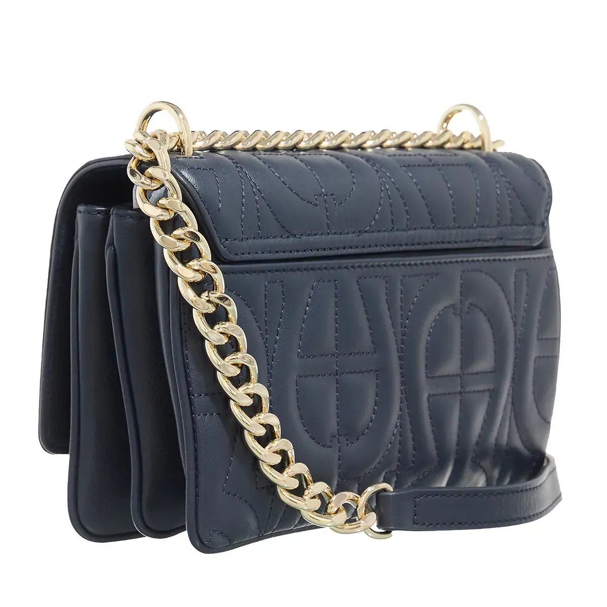 Gesteppte Ledertasche mit Kette