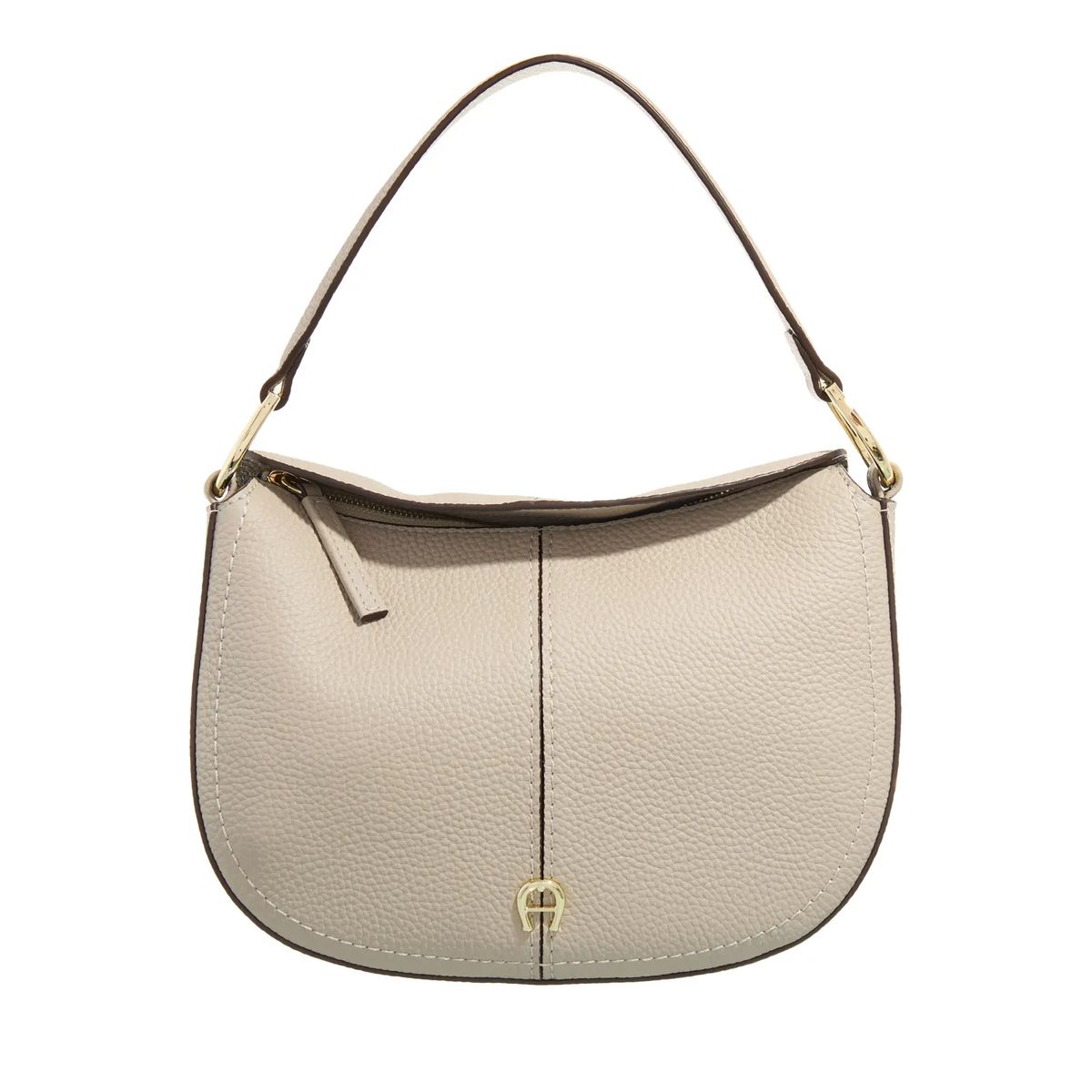 Elegante beige Lederschultertasche