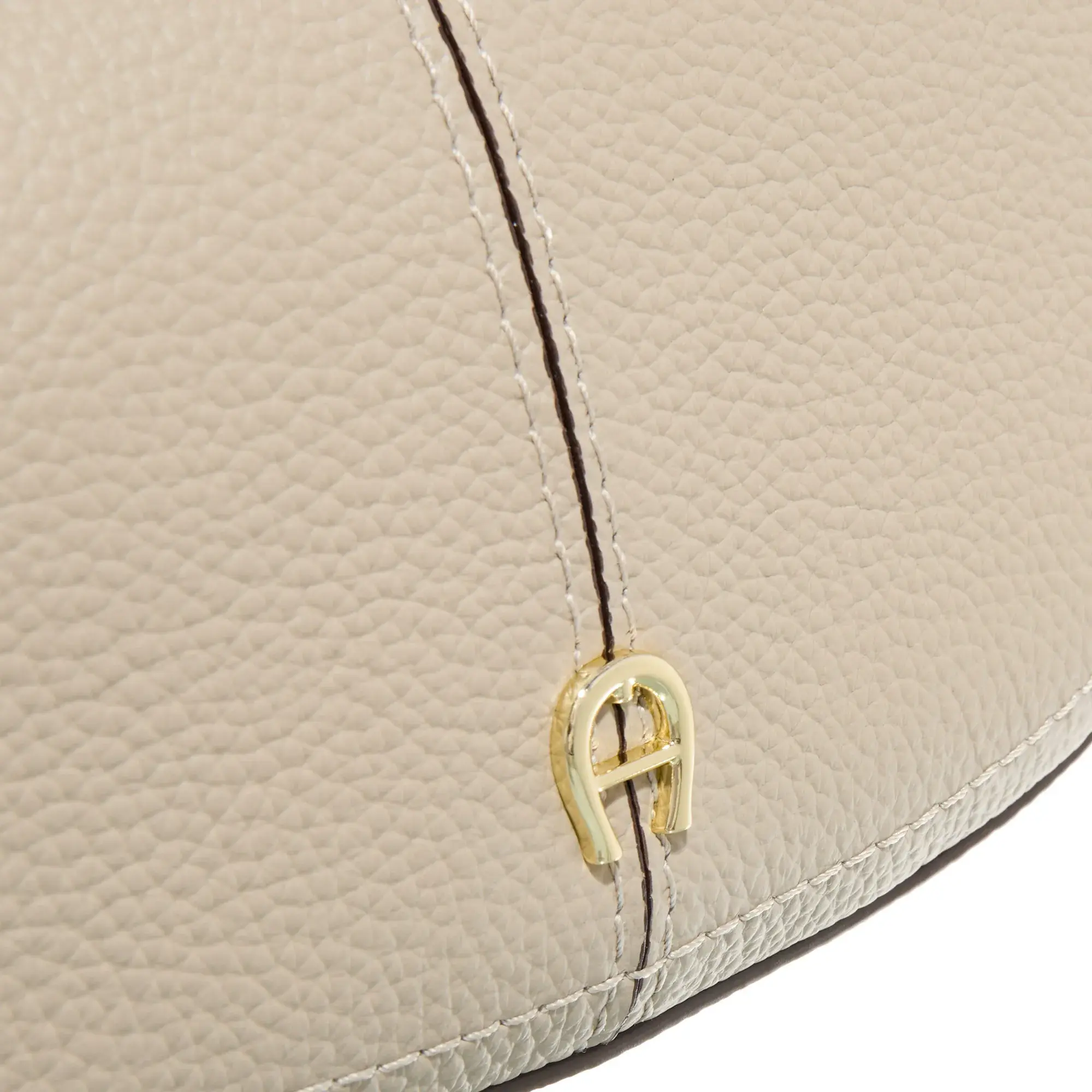Elegante beige Lederschultertasche