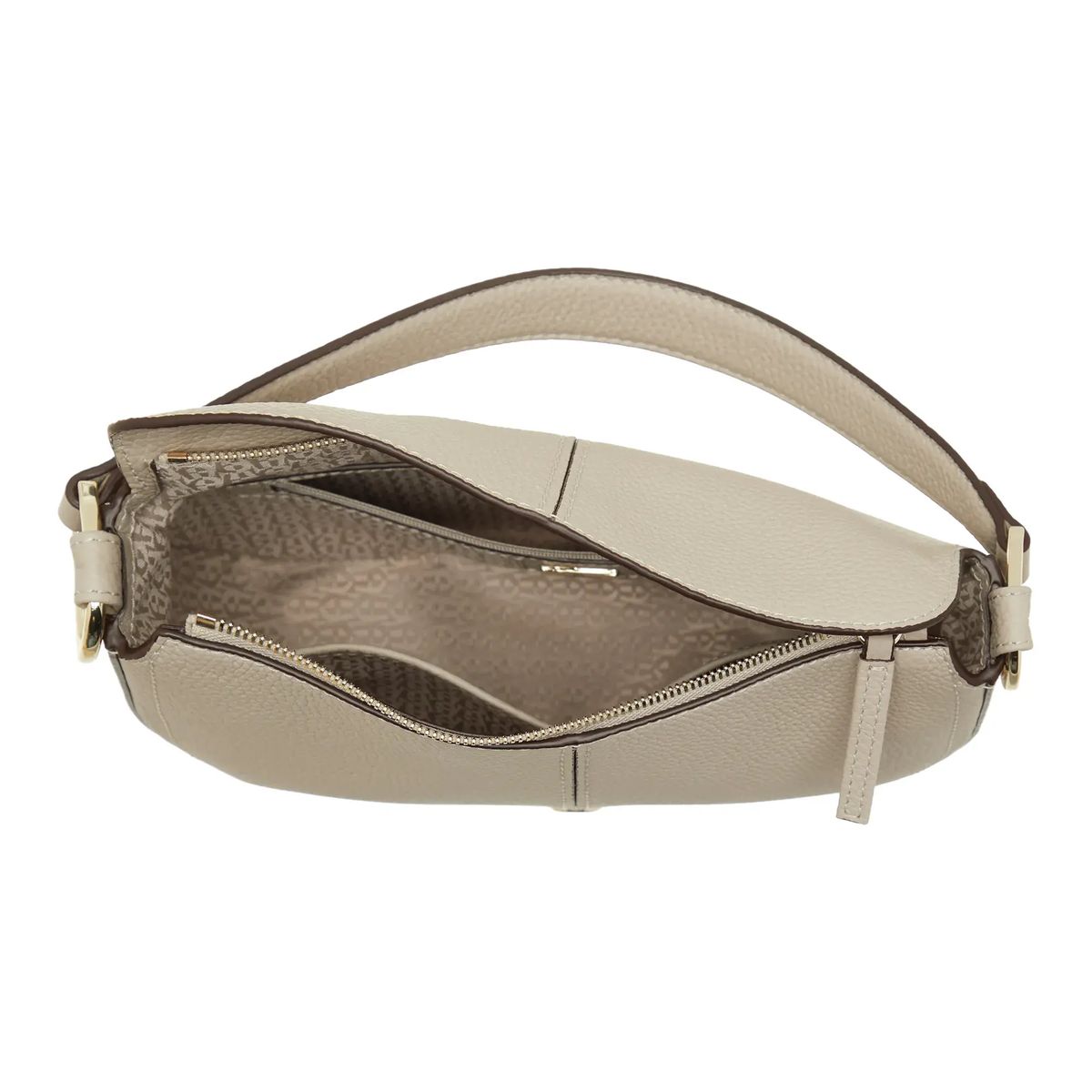 Elegante beige Lederschultertasche