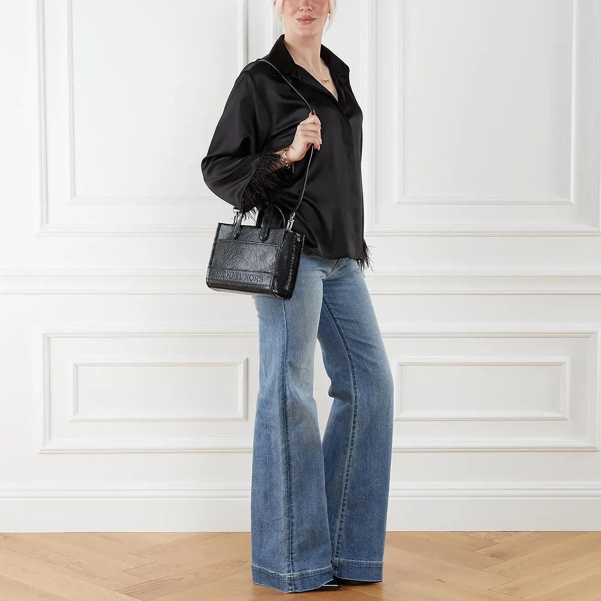 Strukturierte Mini Crossbody Messenger Tasche