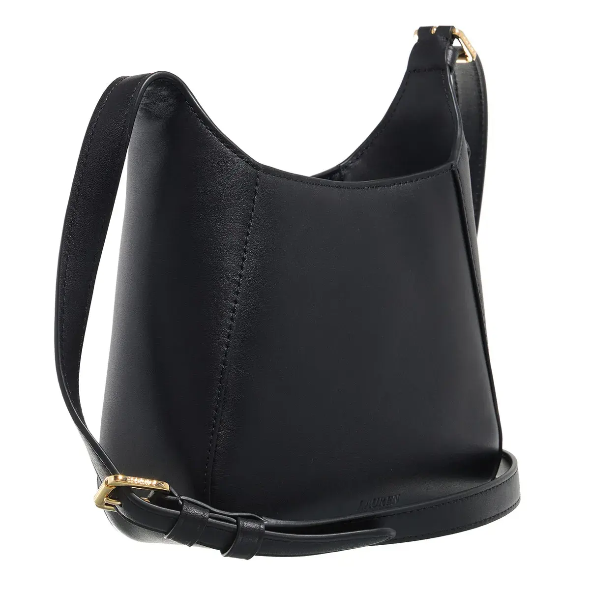 Schwarze Leder Hobo Tasche mit Schloss