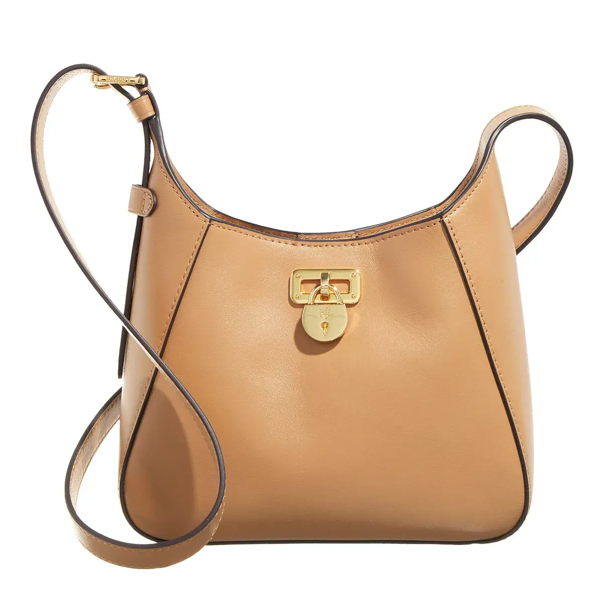 Strukturierte Leder Schultertasche mit Schloss