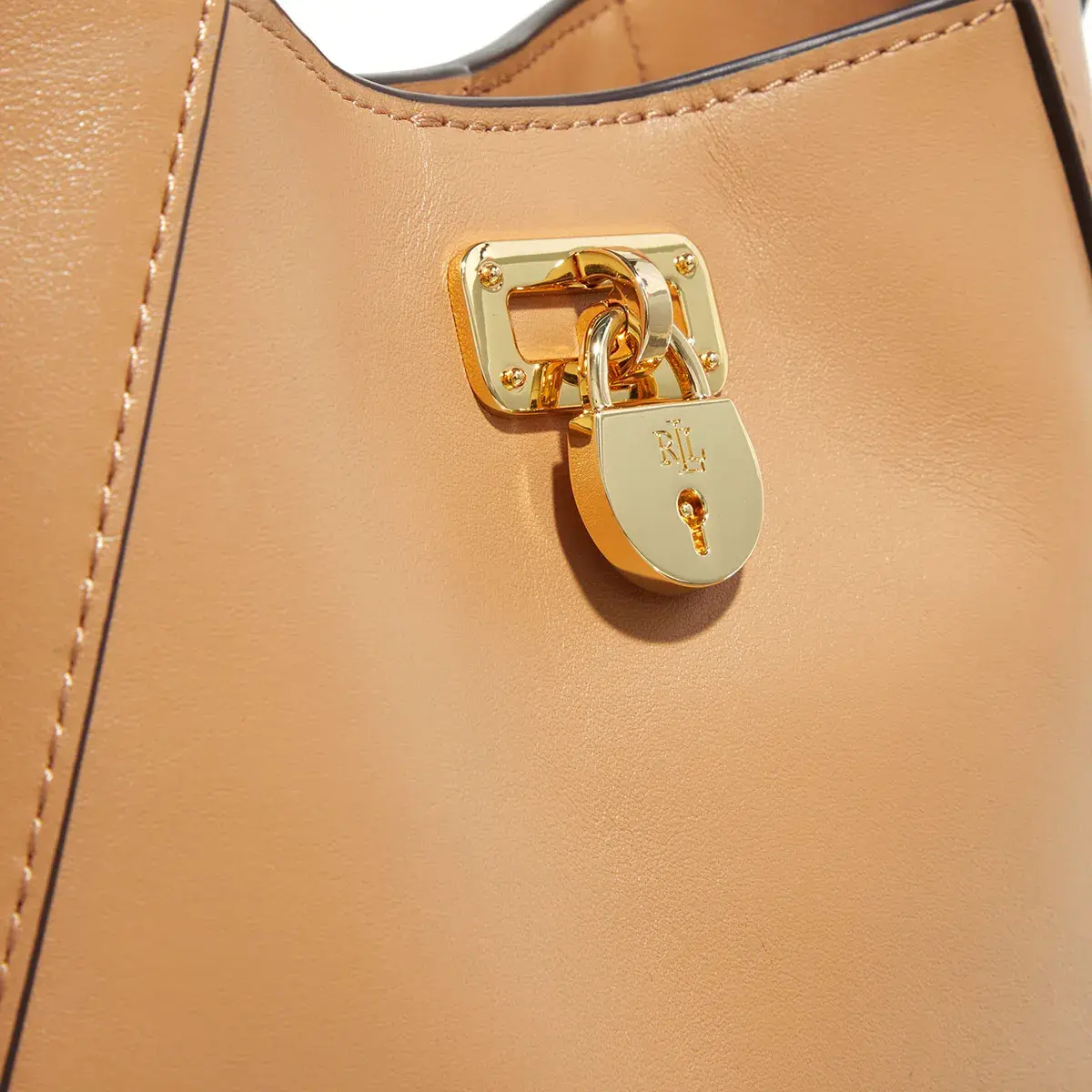 Strukturierte Leder Schultertasche mit Schloss