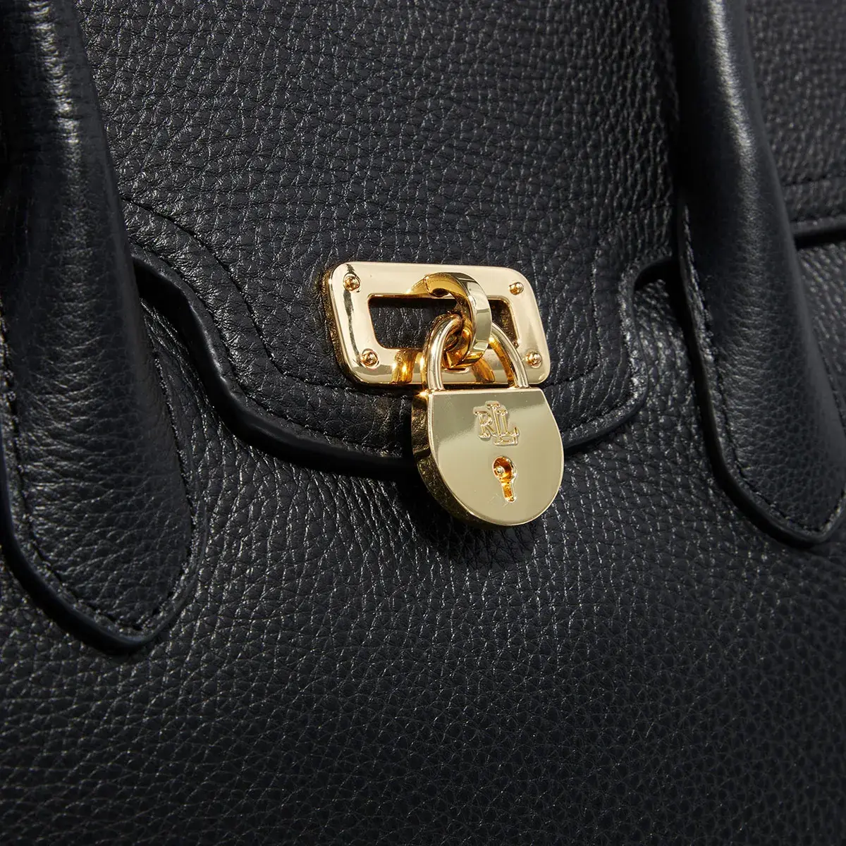 Strukturierte Leder Satchel mit Schloss