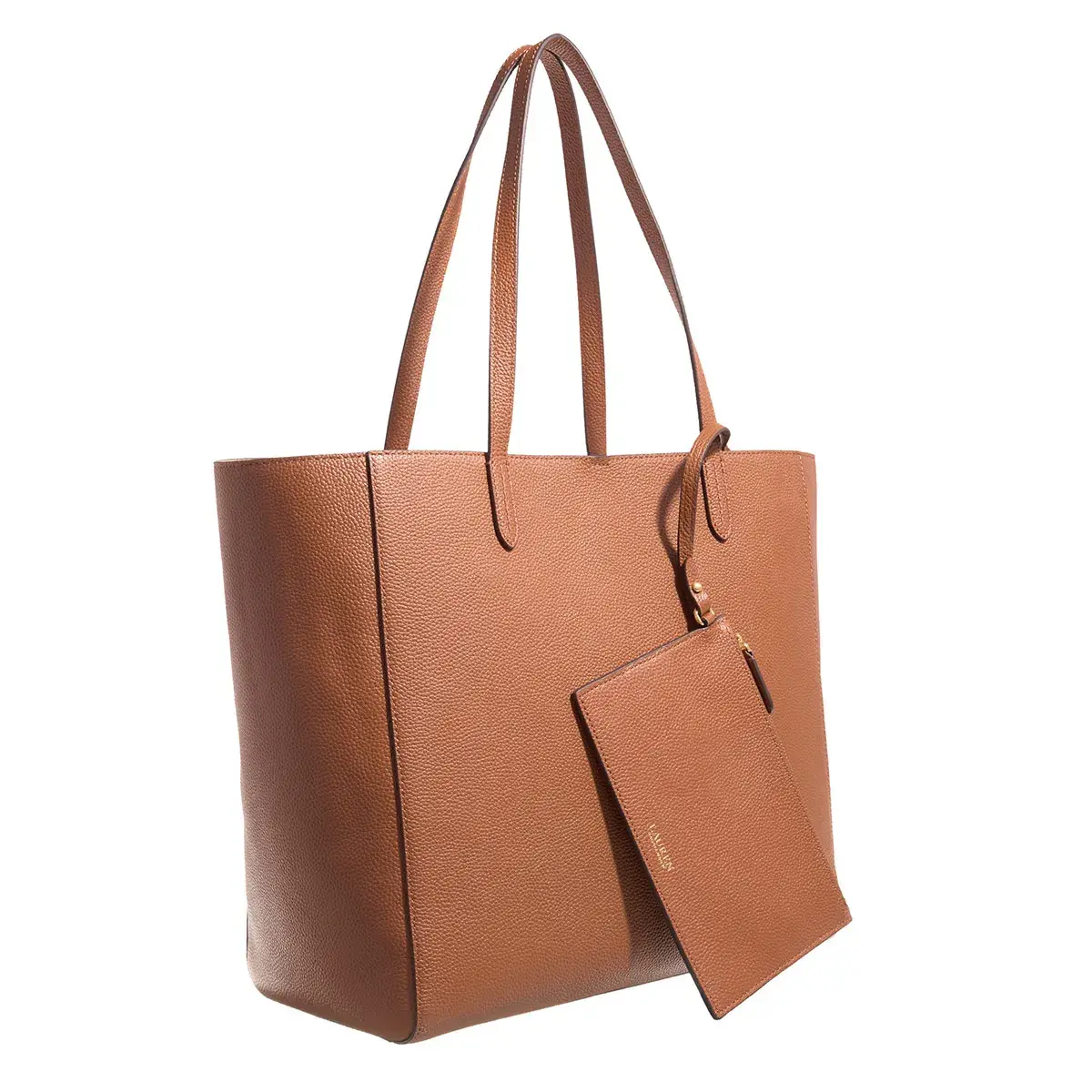 Klassische Tote Bag aus genarbtem Leder mit Tasche