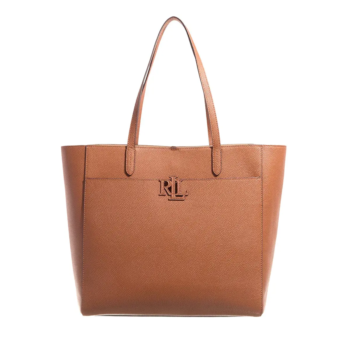 Klassische Tote Bag aus genarbtem Leder mit Tasche