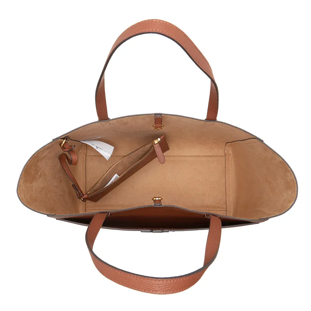 Klassische Tote Bag aus genarbtem Leder mit Tasche