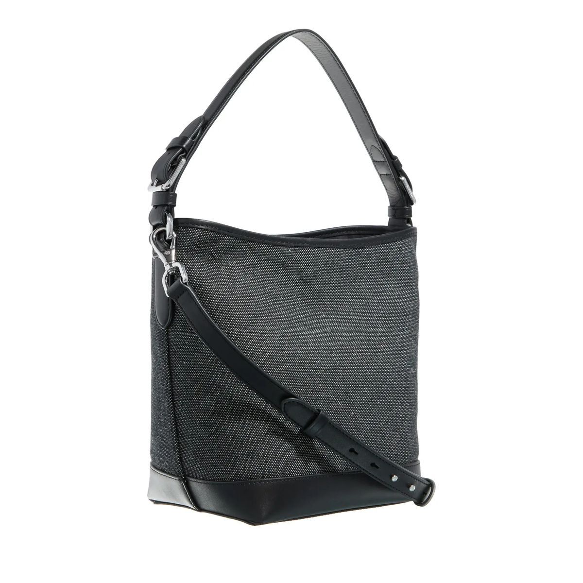 Bucket Bag aus strukturiertem Canvas mit Logo