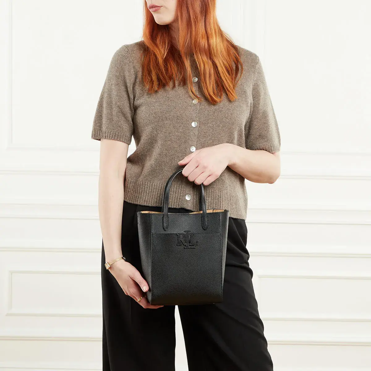 Mini-Handtasche aus genarbtem Leder