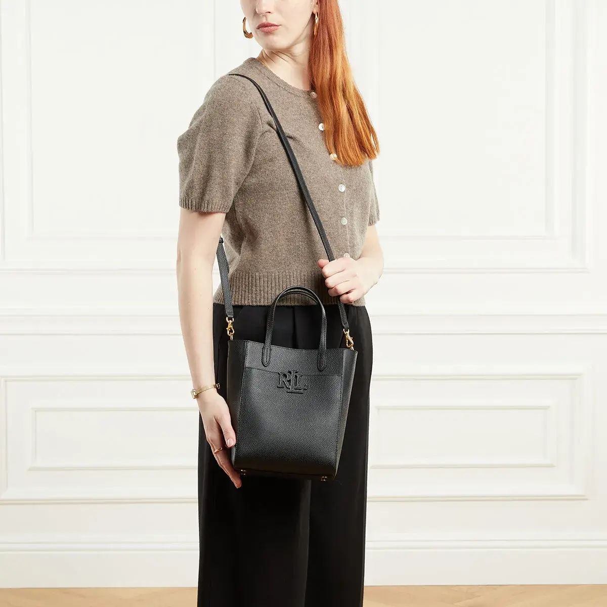 Mini-Handtasche aus genarbtem Leder