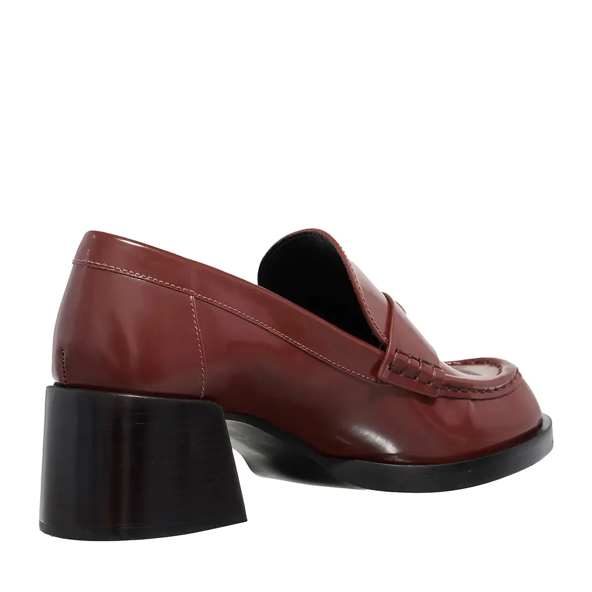Klassische Leder Loafer mit Blockabsatz