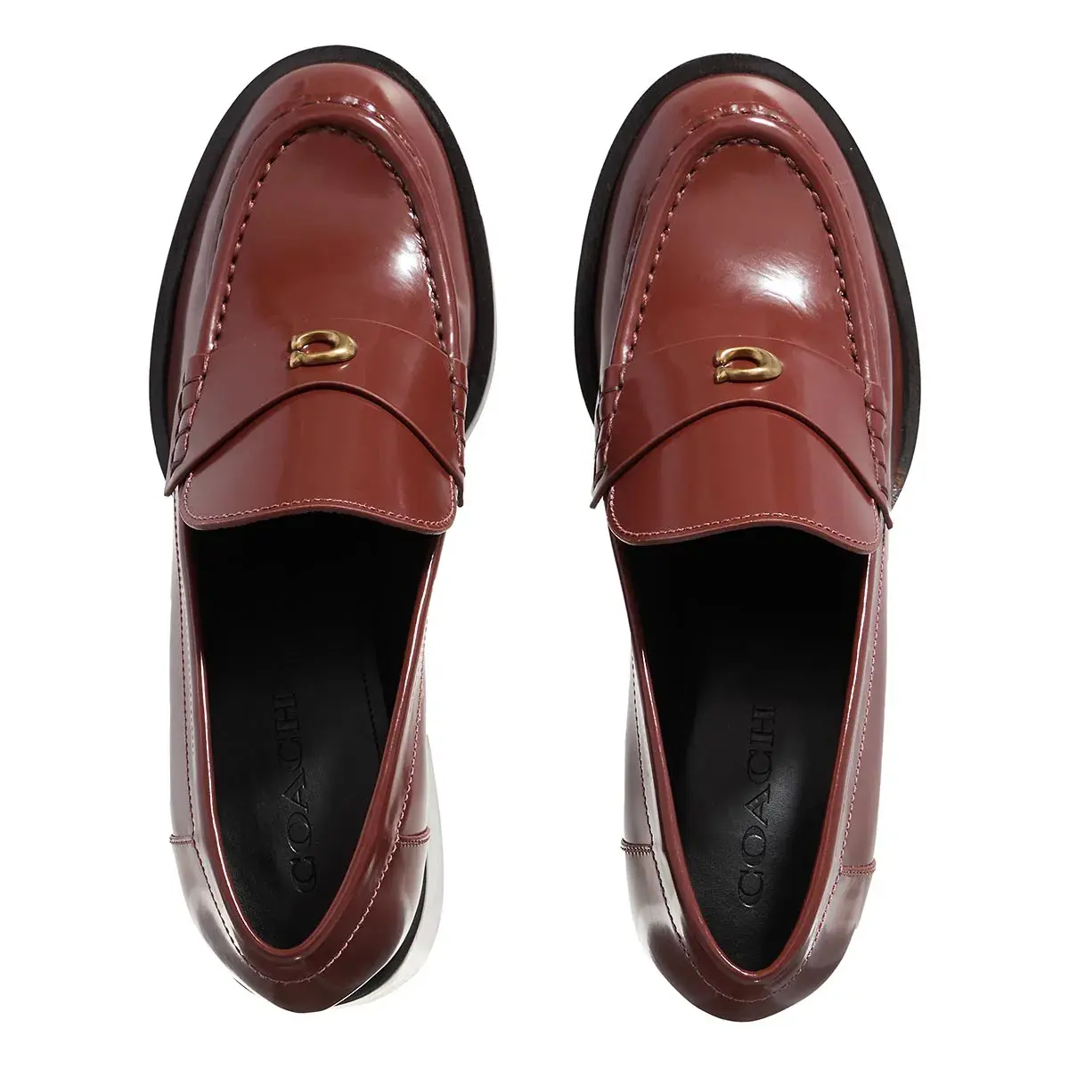 Klassische Leder Loafer mit Blockabsatz