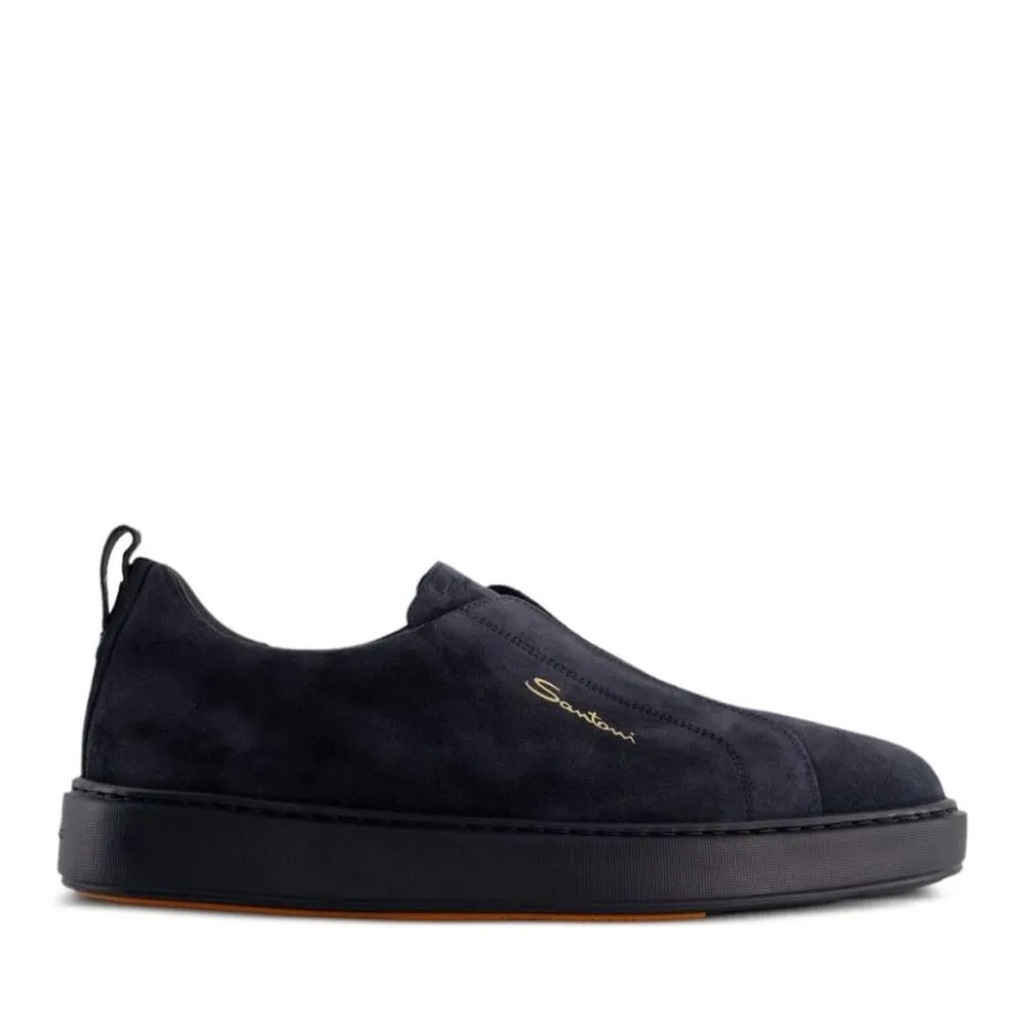 Wildleder-Slipper-Sneakers mit Logo