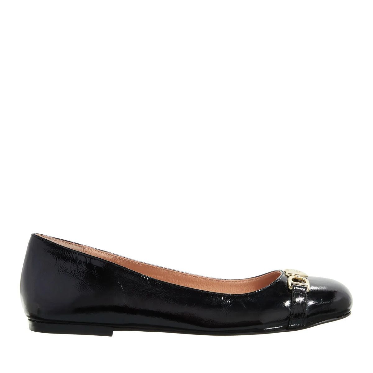 Ballerinas aus Lackleder mit Schnalle