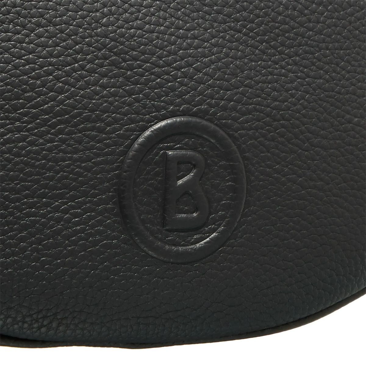 Schwarze Halbmond-Hobo-Tasche aus Leder