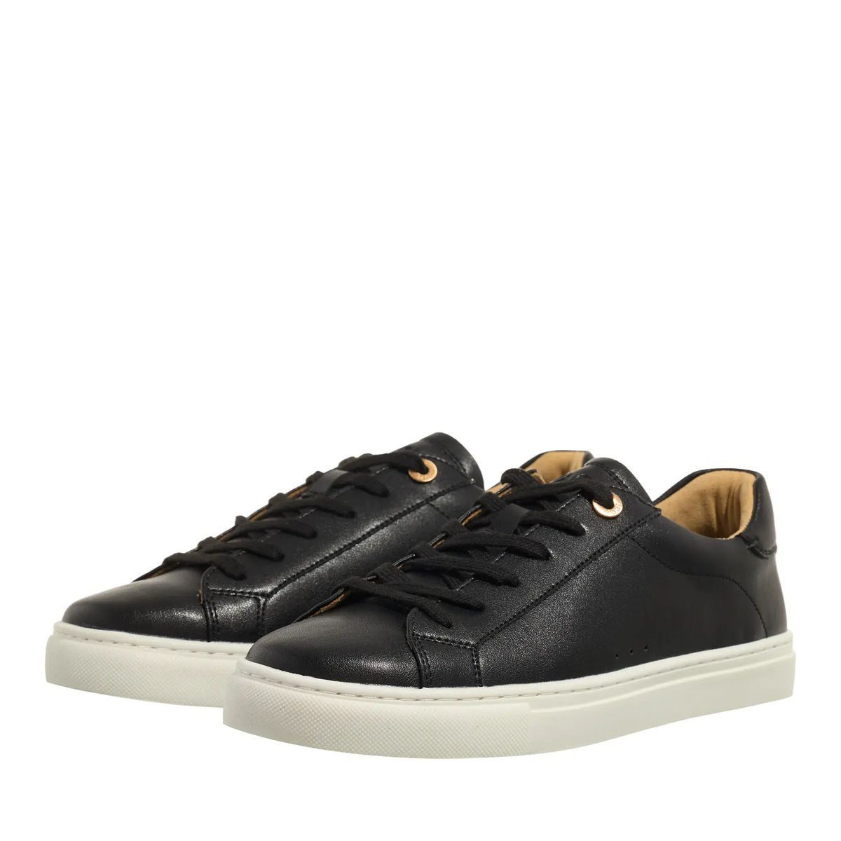 Elegante schwarze Leder-Sneakers