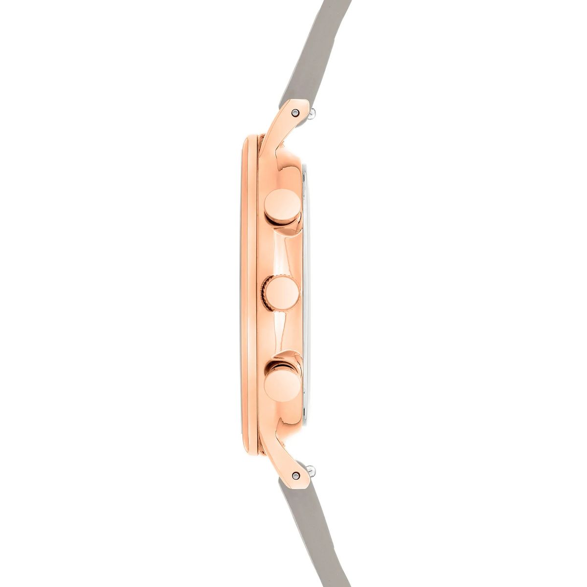 Multifunktionsarmbanduhr mit grauem Lederarmband
