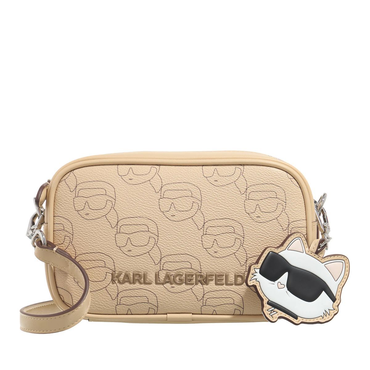 Beige Kamera Umhängetasche mit Anhänger