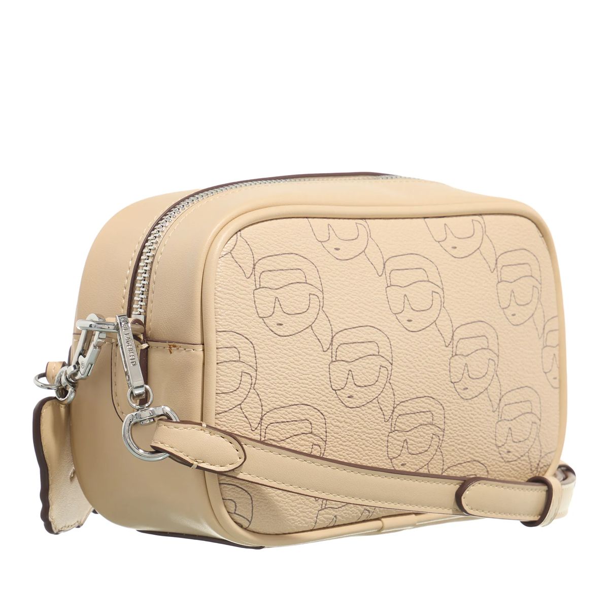 Beige Kamera Umhängetasche mit Anhänger