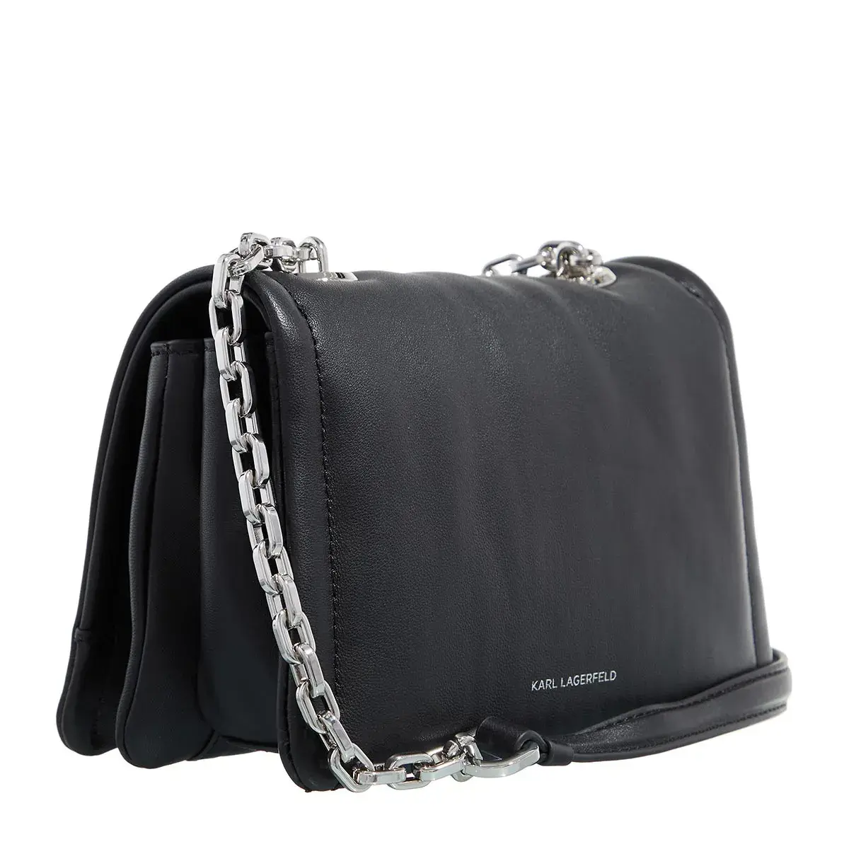 Gesteppte Leder-Crossbody-Tasche mit Kette