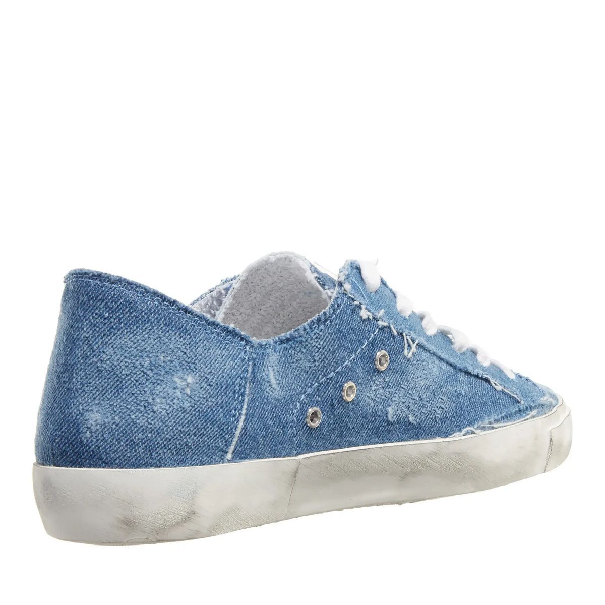 Low-Top Sneakers aus Denim im Used-Look