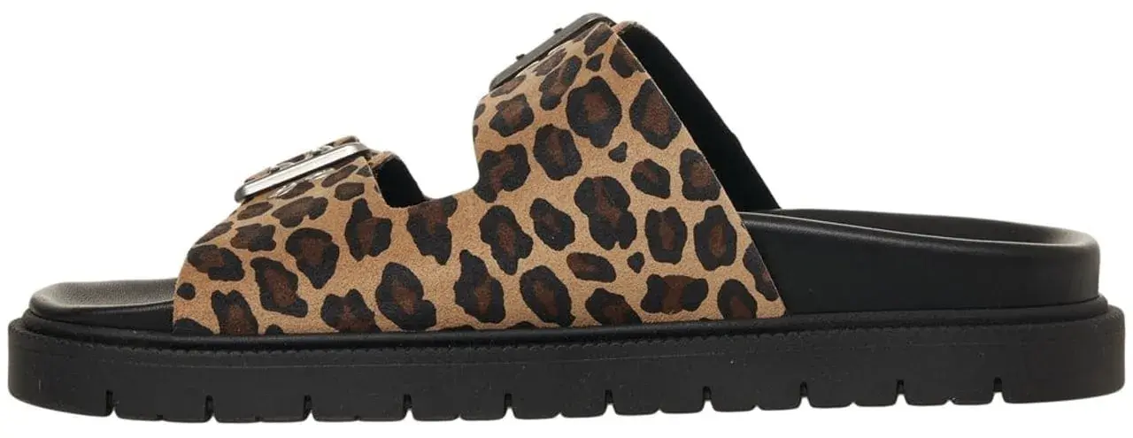 Sandalen mit Leopardenmuster und Schnallen