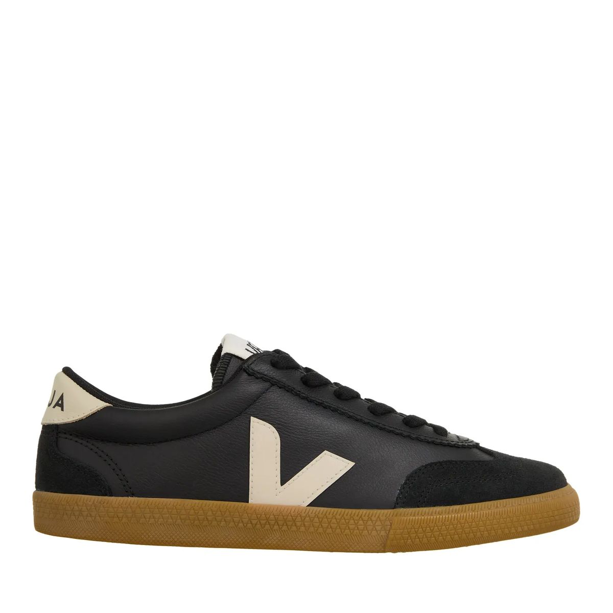 Low-Top Leder Sneaker mit Wildlederdetails