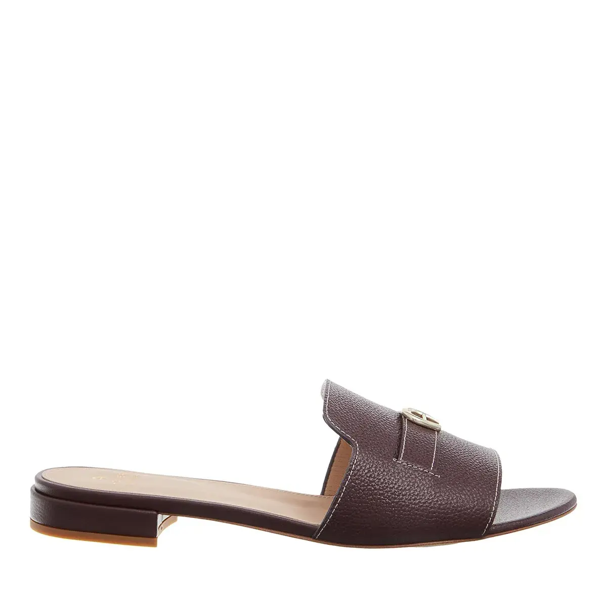 Leder Logo Pantolette