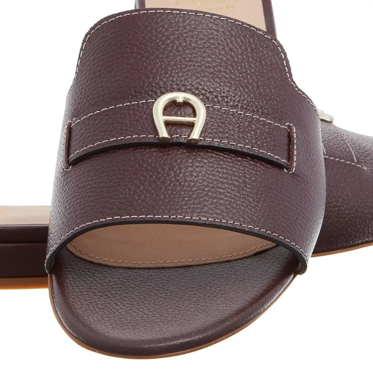 Leder Logo Pantolette