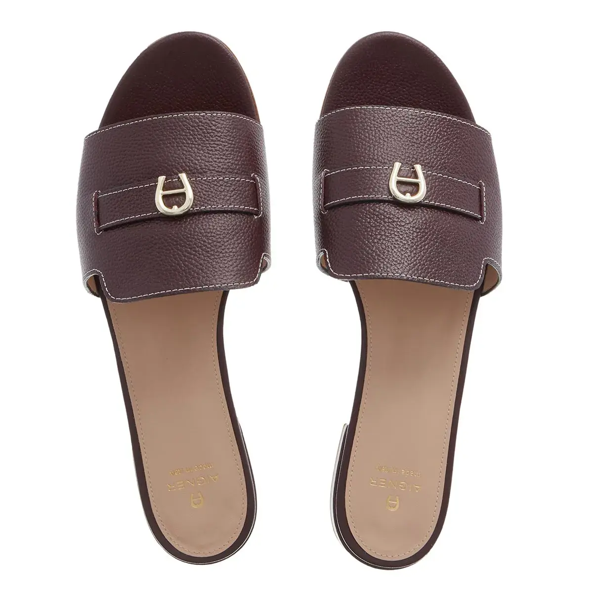 Leder Logo Pantolette