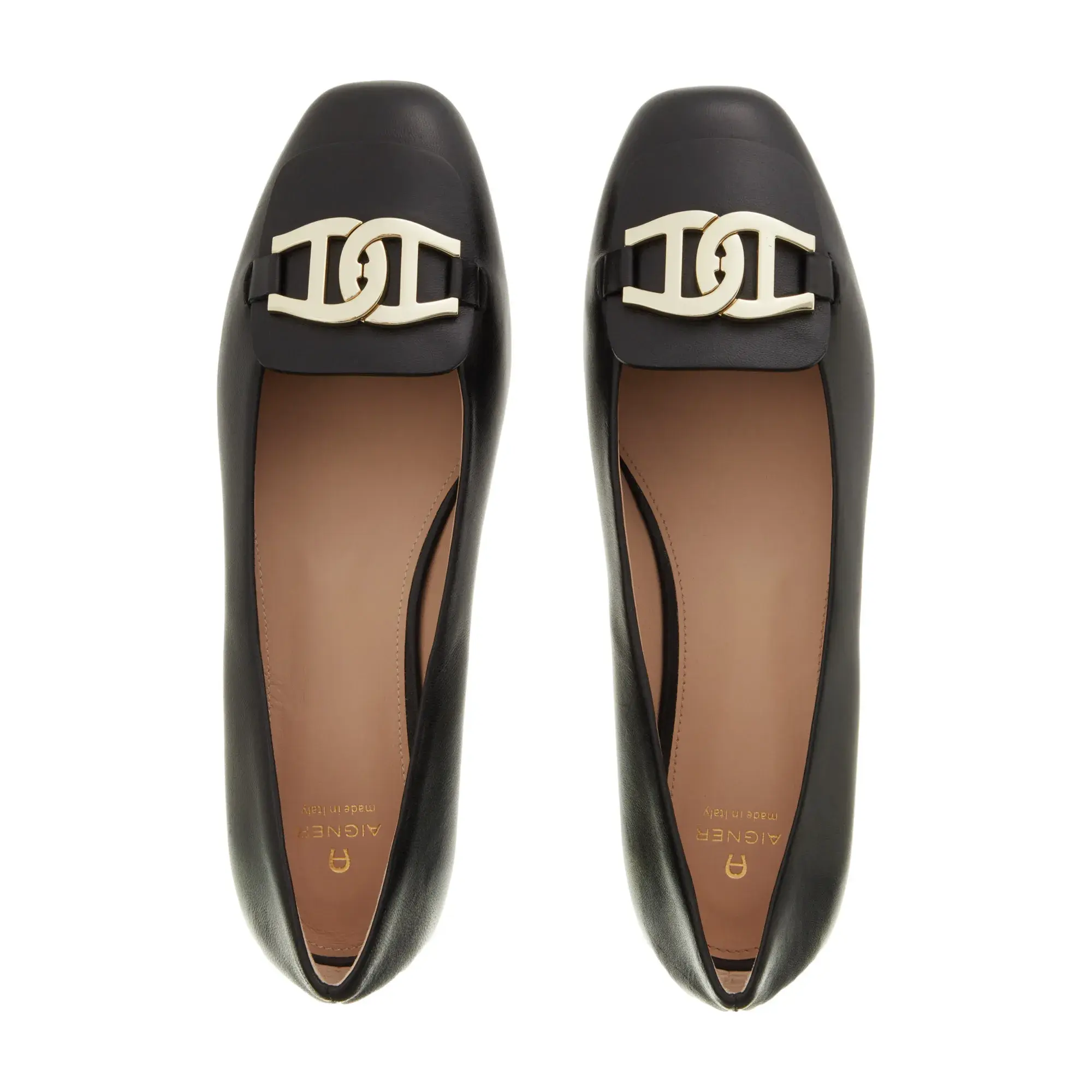 Klassische Leder Ballerinas mit Schnalle